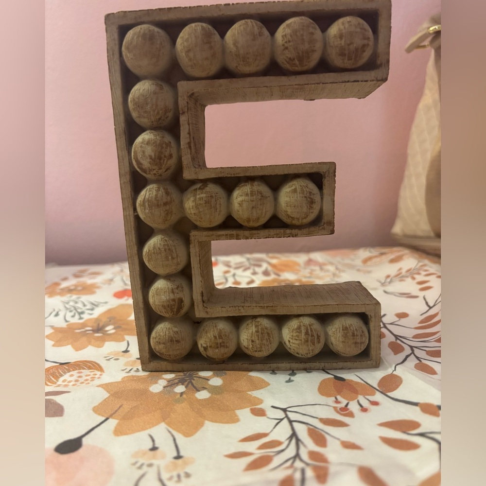 Wooden rustic letter “E” decor!